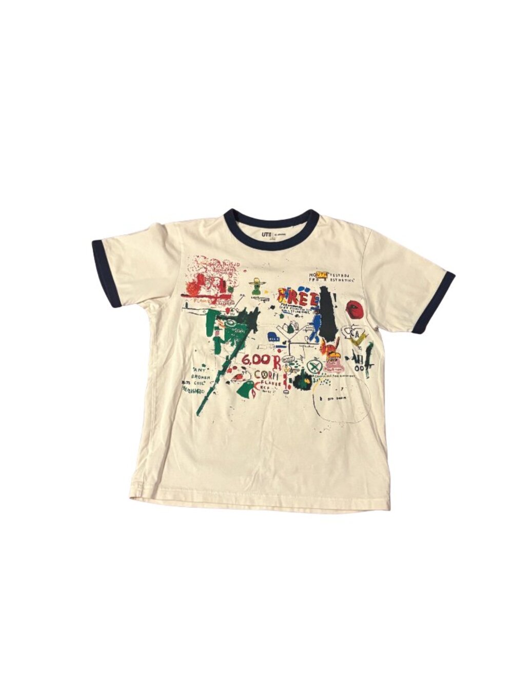 UNIQLO UT Archive Jean-Michel Basquiat Graphic T-Shirt Beige Size M/L